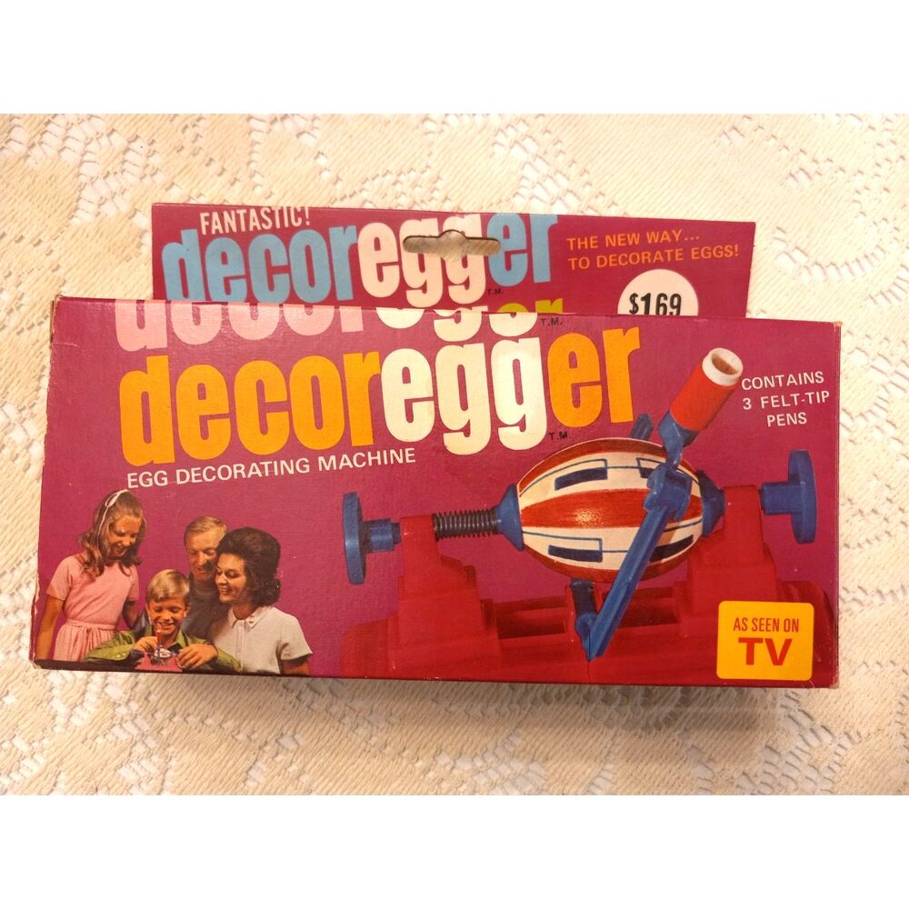 OPEN BOX USED 1970s Decoregger Easter Egg Decorating Machine WORKING CONDITION